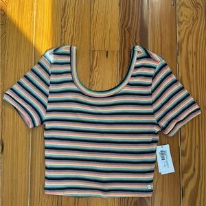 NWT Volcom Multicolored Striped Top